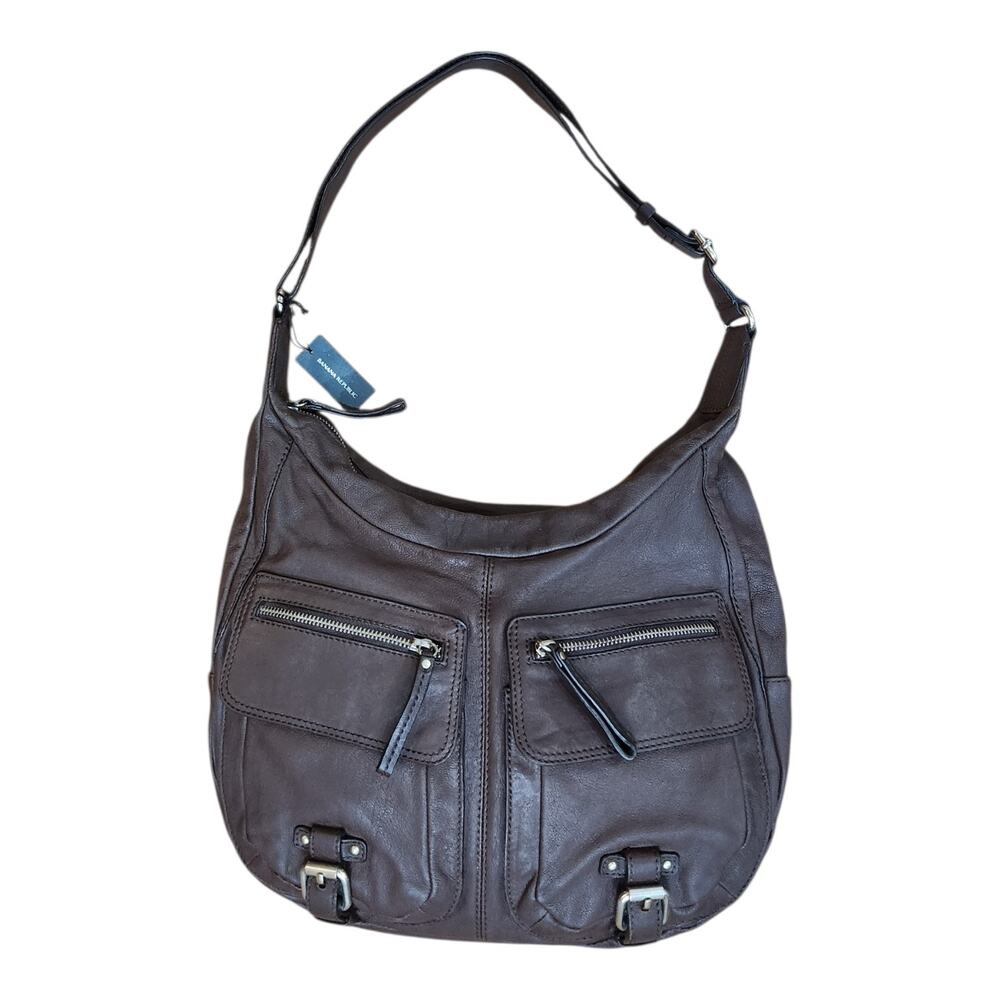 NWT Banana Republic Brown Lambskin Buckle Crossbody Hobo Bag-$198 Retail